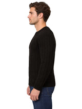 Mens Cable Knit Sweater Long Sleeve Round Neck Top Jumper