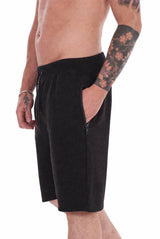 Mens 2 Pack Fleece Shorts Gym Jogging Bottoms Zip Pockets Elastic Waist S-XL