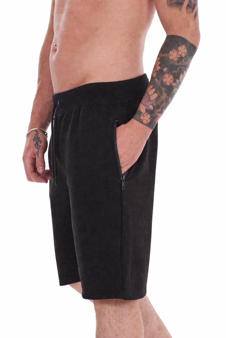Mens 2 Pack Fleece Shorts Gym Jogging Bottoms Zip Pockets Elastic Waist S-XL