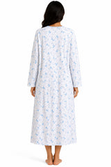 Womens Thermal Nightdress Long Sleeve Floral Warm Winter Nightie