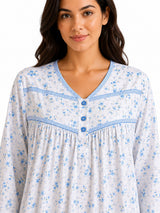Womens Thermal Nightdress Long Sleeve Floral Warm Winter Nightie