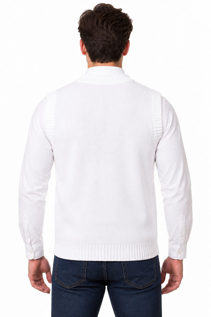 Mens Sleeveless Pullover Sweater Bowl Jumper