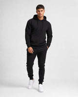 Men’s Black Plain Hoodie & Joggers Tracksuit
