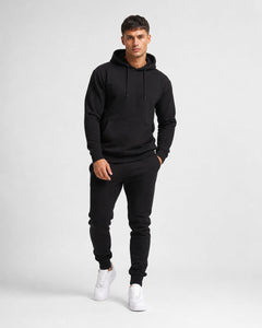 Men’s Black Plain Hoodie & Joggers Tracksuit