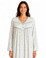 Womens Thermal Nightdress Long Sleeve Floral Warm Winter Nightie