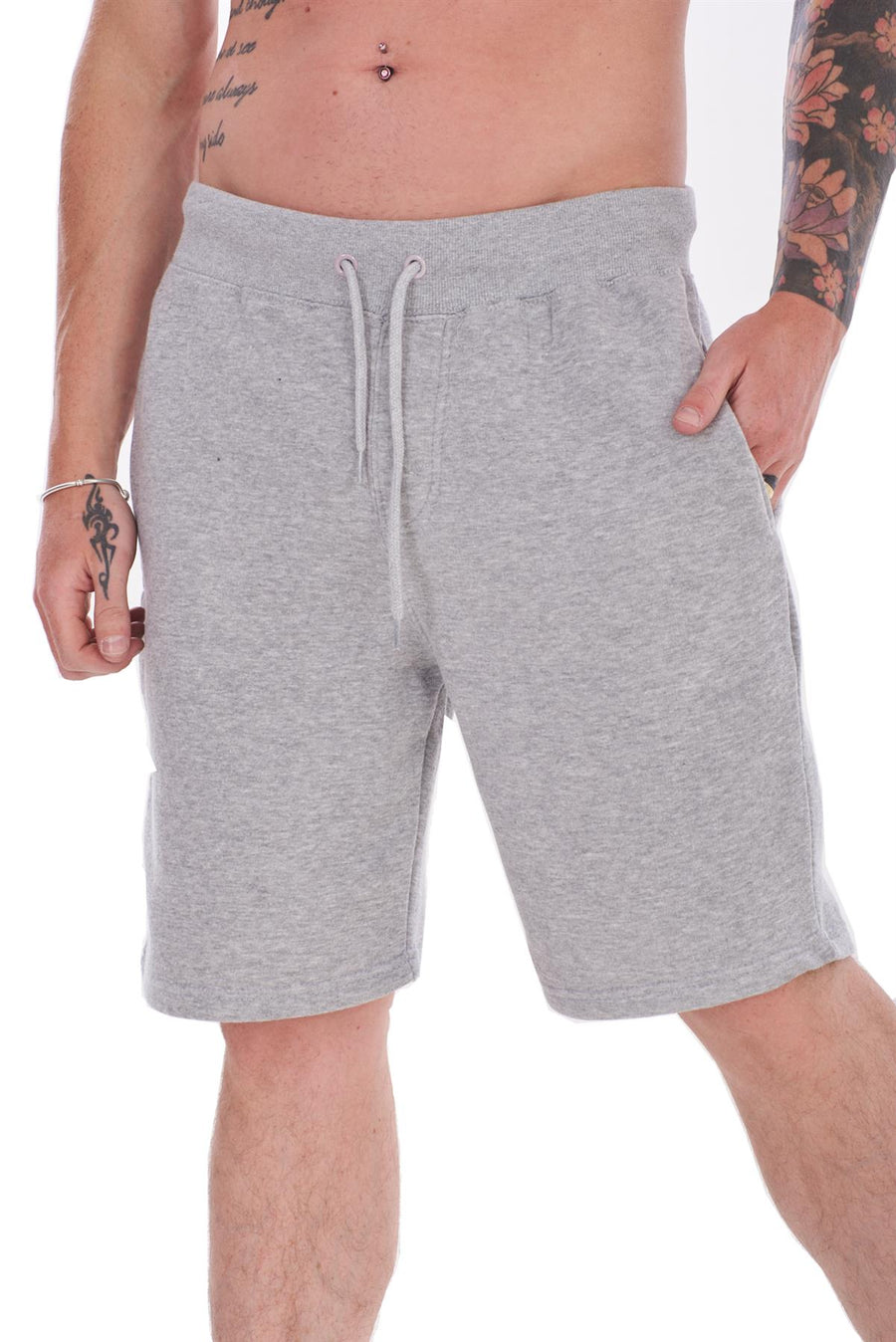 Mens 2 Pack Fleece Shorts Gym Jogging Bottoms Zip Pockets Elastic Waist S-XL