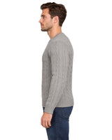 Mens Cable Knit Sweater Long Sleeve Round Neck Top Jumper