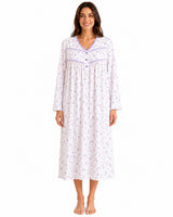 Womens Thermal Nightdress Long Sleeve Floral Warm Winter Nightie
