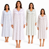 Womens Thermal Nightdress Long Sleeve Floral Warm Winter Nightie