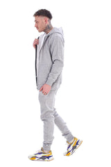 Mens Black Tracksuit Set Zip Hoodie Joggers Cotton Fleece Casual Gym Lounge