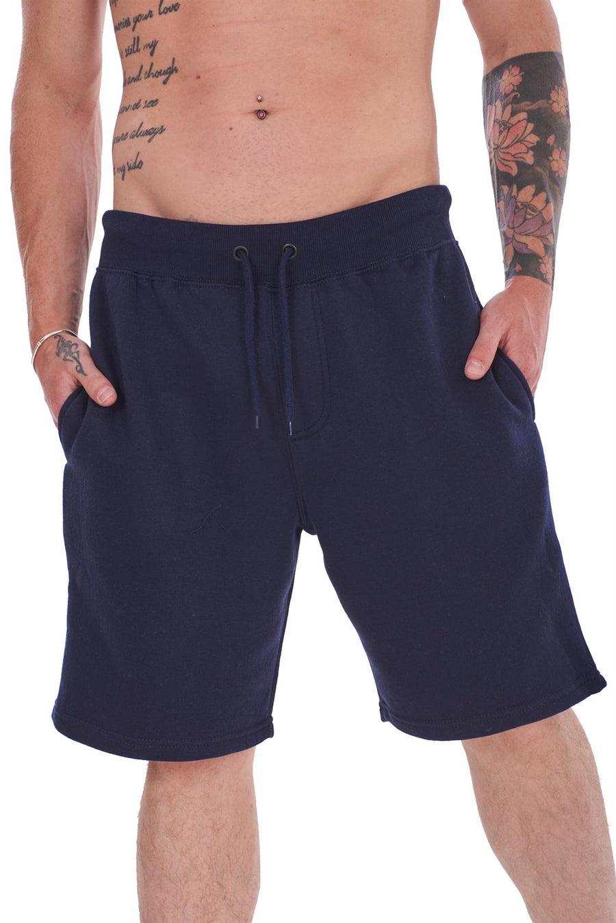 Mens 2 Pack Fleece Shorts Gym Jogging Bottoms Zip Pockets Elastic Waist S-XL