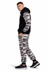 Mens Camouflage Tracksuit Fleece Hooded Sweatshirt Joggers