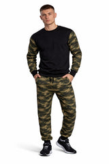 Mens Camouflage Tracksuit Fleece Hooded Sweatshirt Joggers