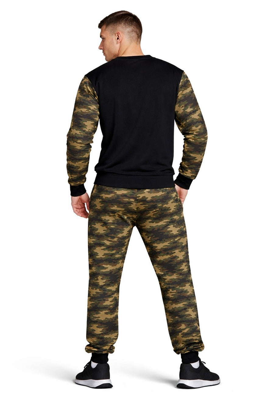 Mens Camouflage Tracksuit Fleece Hooded Sweatshirt Joggers