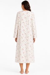 Womens Thermal Nightdress Long Sleeve Floral Warm Winter Nightie