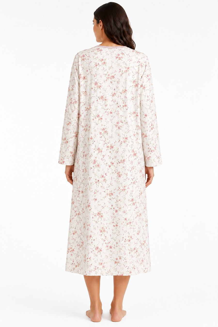 Womens Thermal Nightdress Long Sleeve Floral Warm Winter Nightie