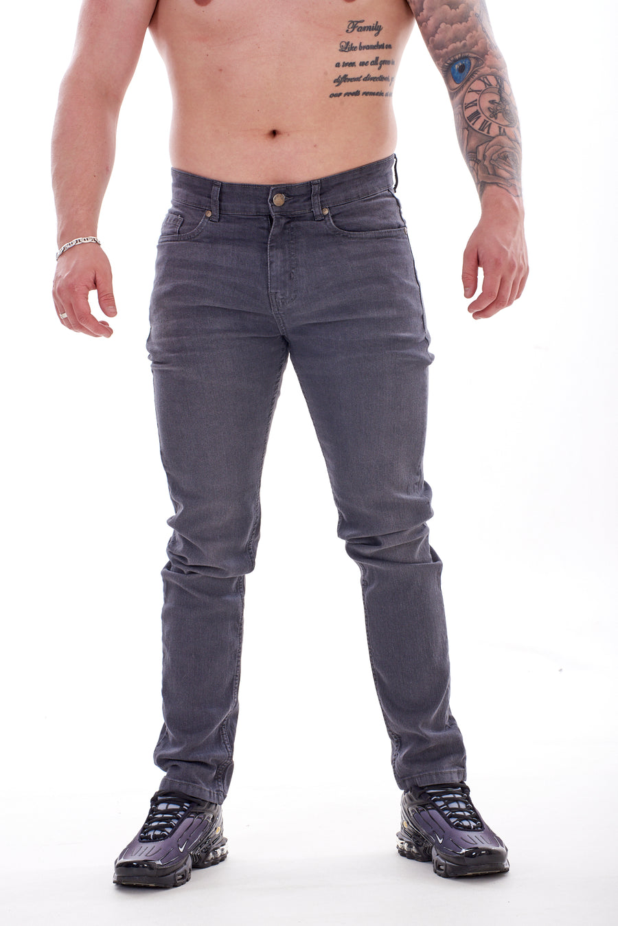 Mens Slim Fit Stretch Denim Jeans Skinny Straight Leg Trousers Pants New
