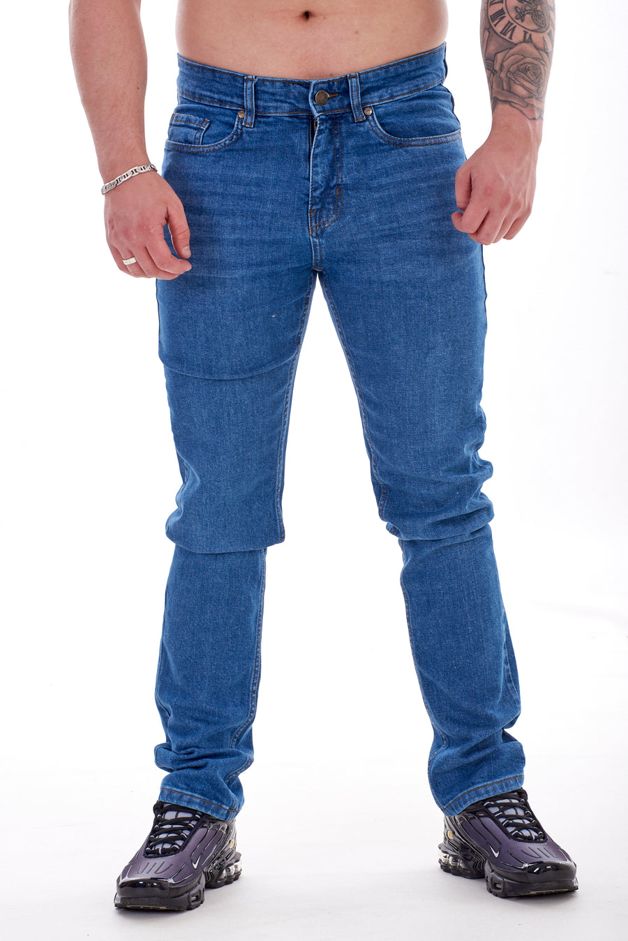 Mens Slim Fit Stretch Denim Jeans Skinny Straight Leg Trousers Pants New