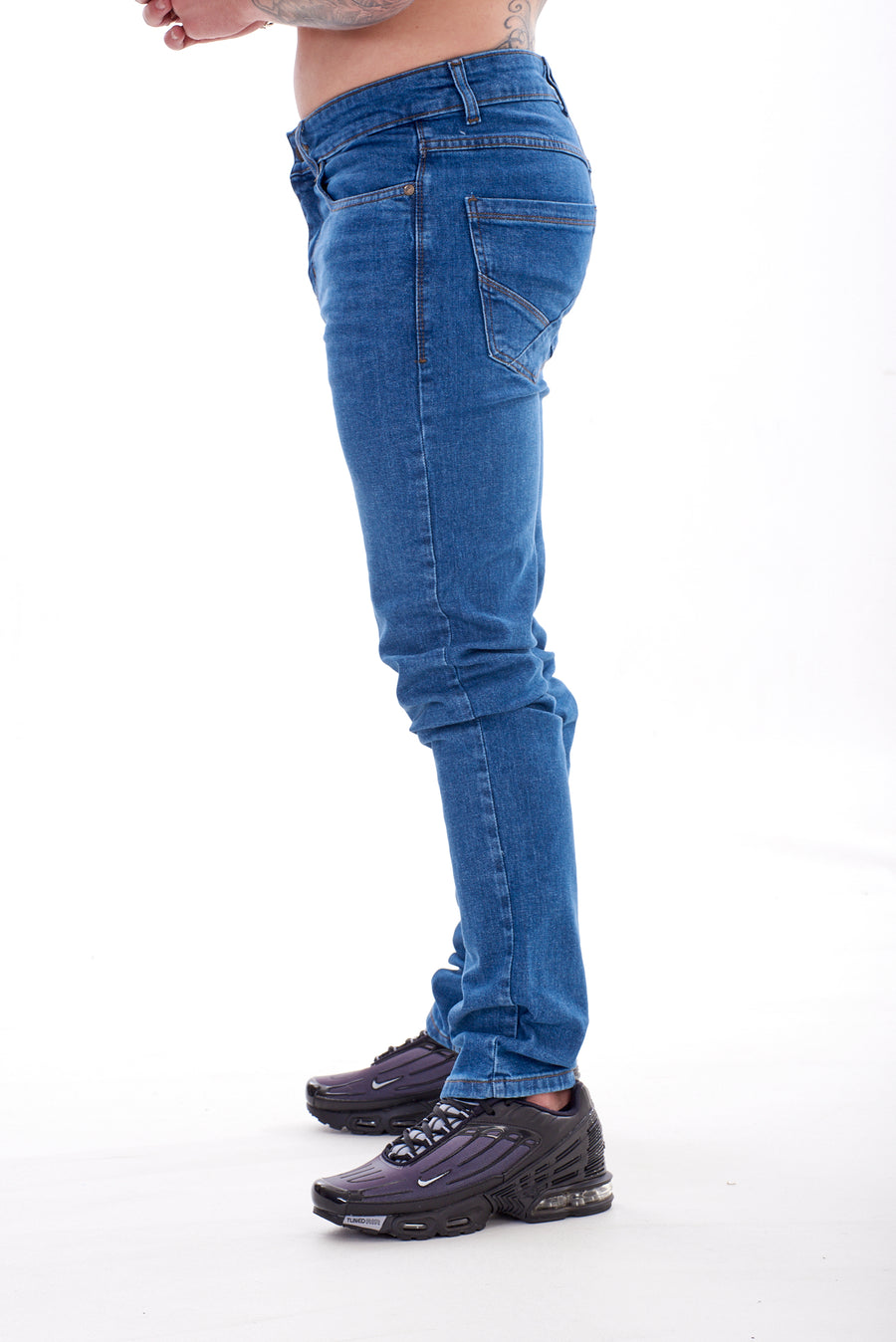 Mens Slim Fit Stretch Denim Jeans Skinny Straight Leg Trousers Pants New