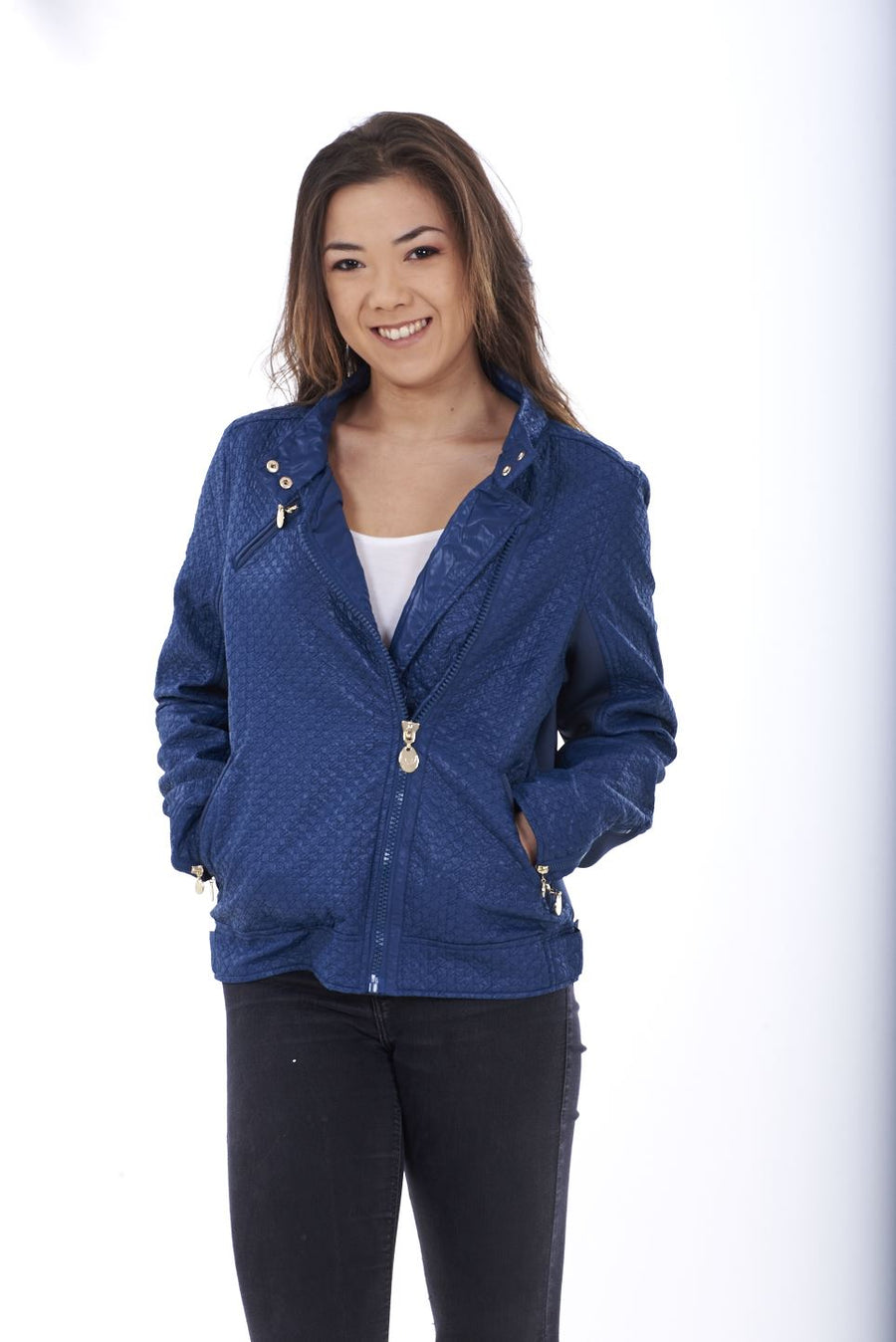 Biker Style Jacket Womens Polyester