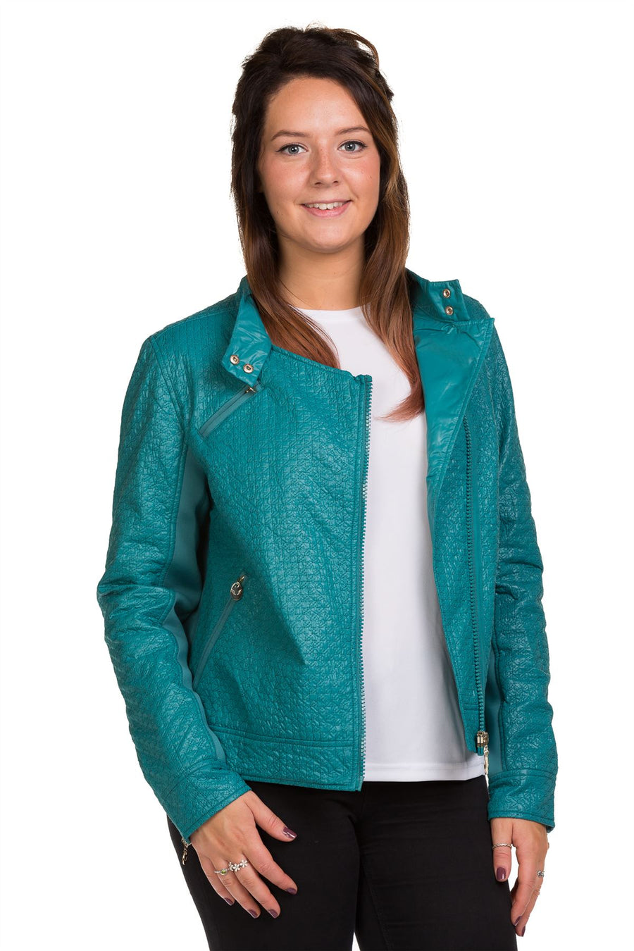 Biker Style Jacket Womens Polyester