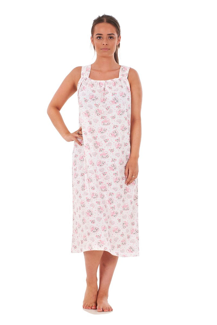 Cotton Strap Nightdress Long Floral