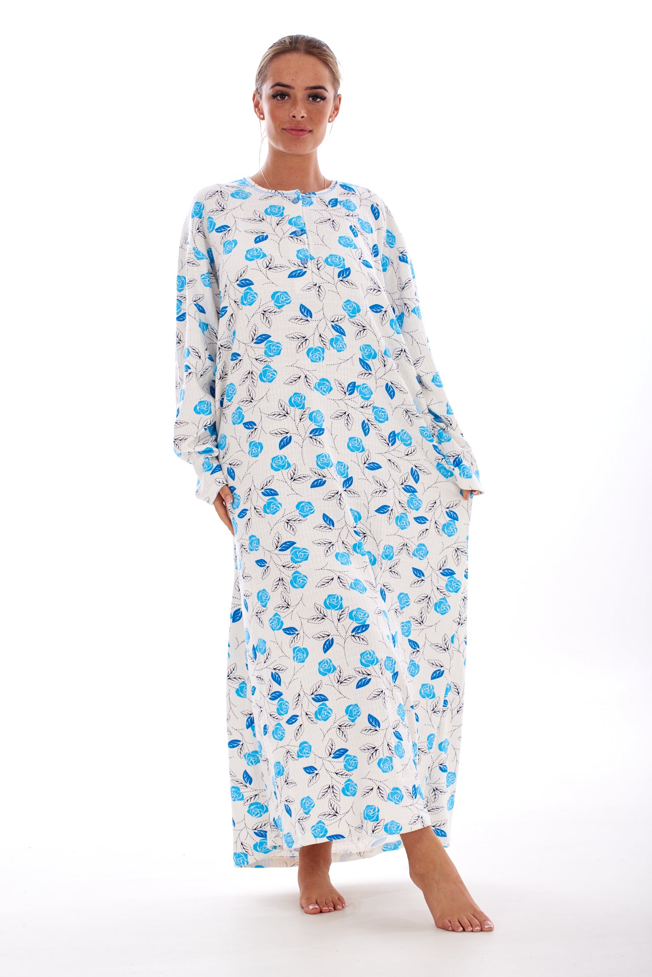 Cotton Thermal Nightie Ankle Length