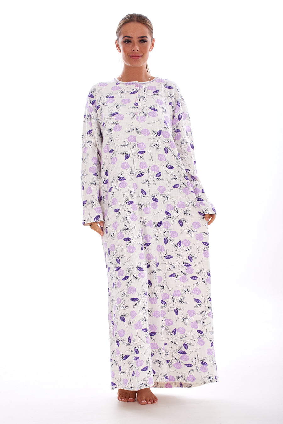 Cotton Thermal Nightie Ankle Length