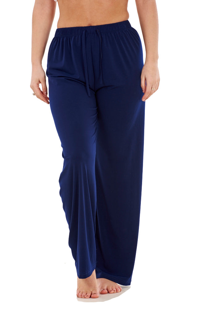 Women's Wide Leg Lounge Pants Soft Stretch Yoga Pajama Trousers Plus Size