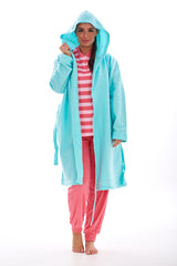 Hooded Fleece Dressing Gown Pockets