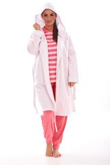 Hooded Fleece Dressing Gown Pockets