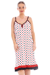 Cotton Polka Dot Nighty Slip Dress