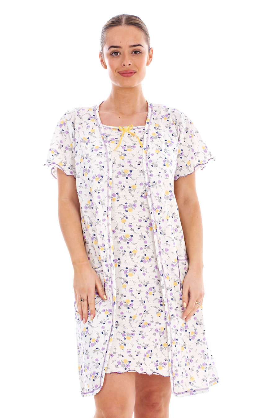 Matching Cotton Nightie and Robe Set