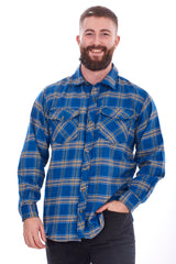 Mens Flannel Shirt Checked Cotton