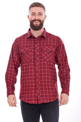 Mens Flannel Shirt Checked Cotton
