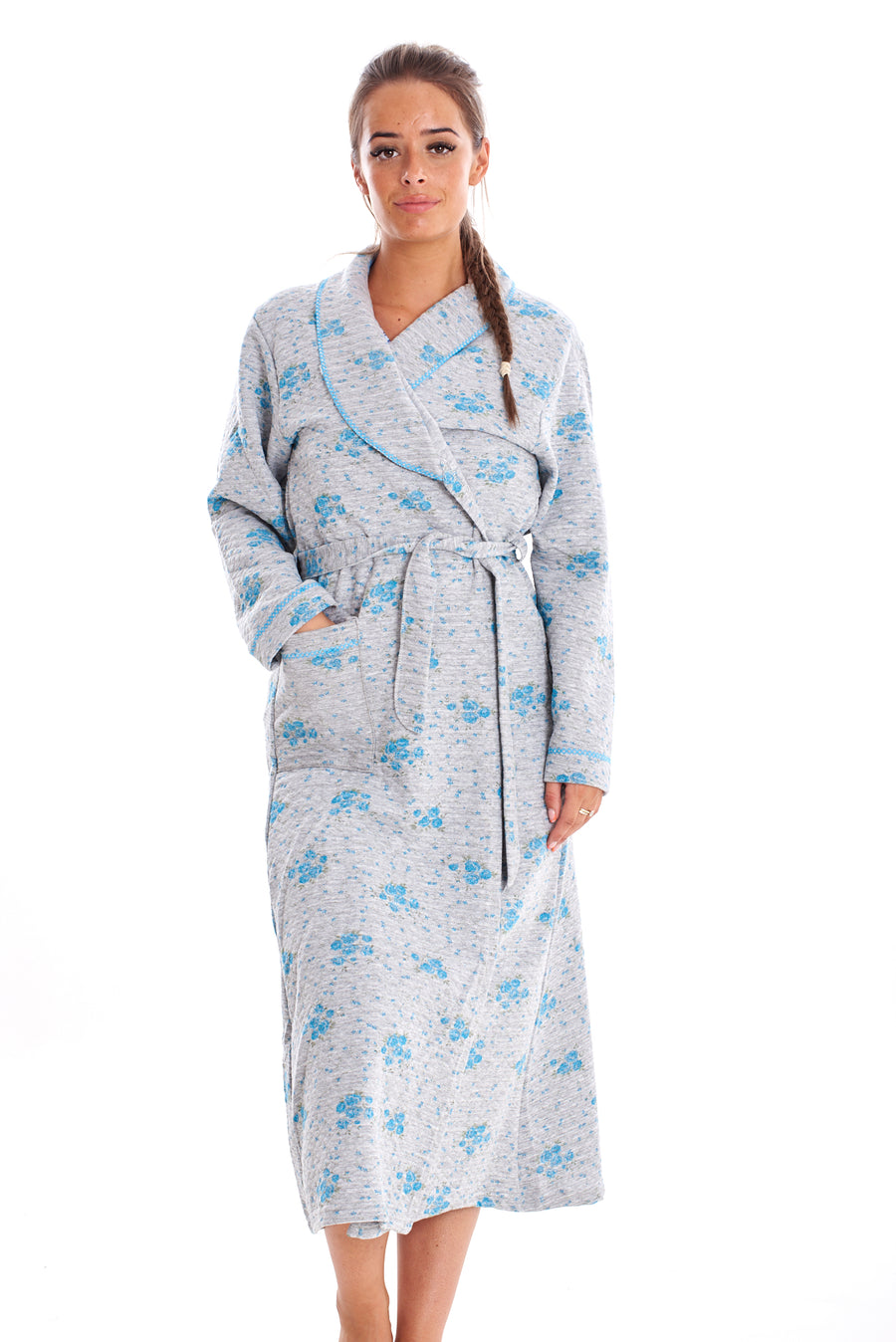 Cotton Kimono Dressing Gown Pockets