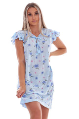 Ladies Nightdress Floral Cap Lounge Wear