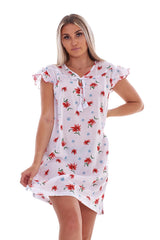 Ladies Nightdress Floral Cap Lounge Wear