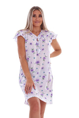 Ladies Nightdress Floral Cap Lounge Wear
