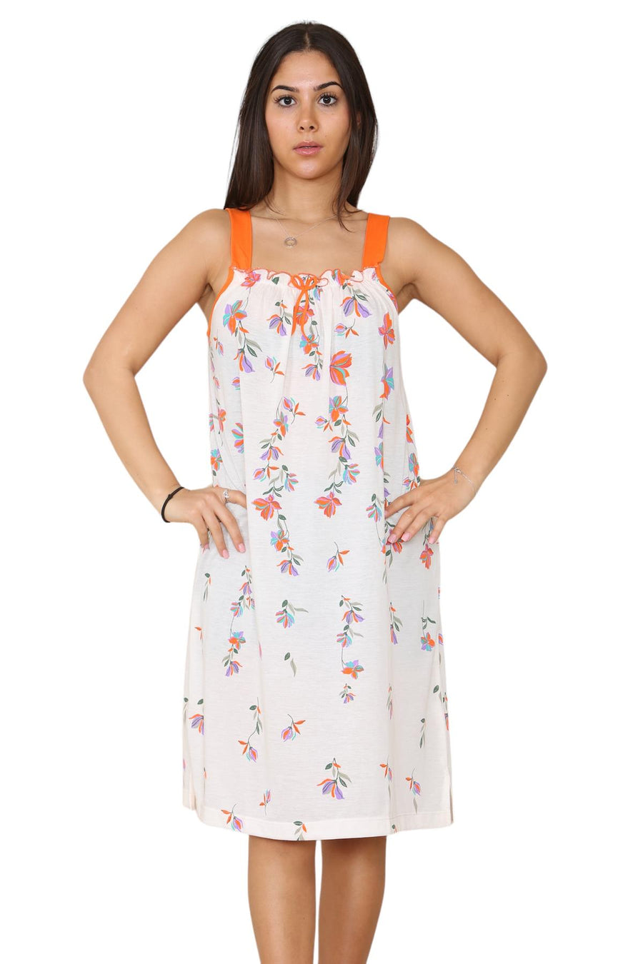 Ladies Strappy Nightdress Short Floral Sleeveless Nightwear