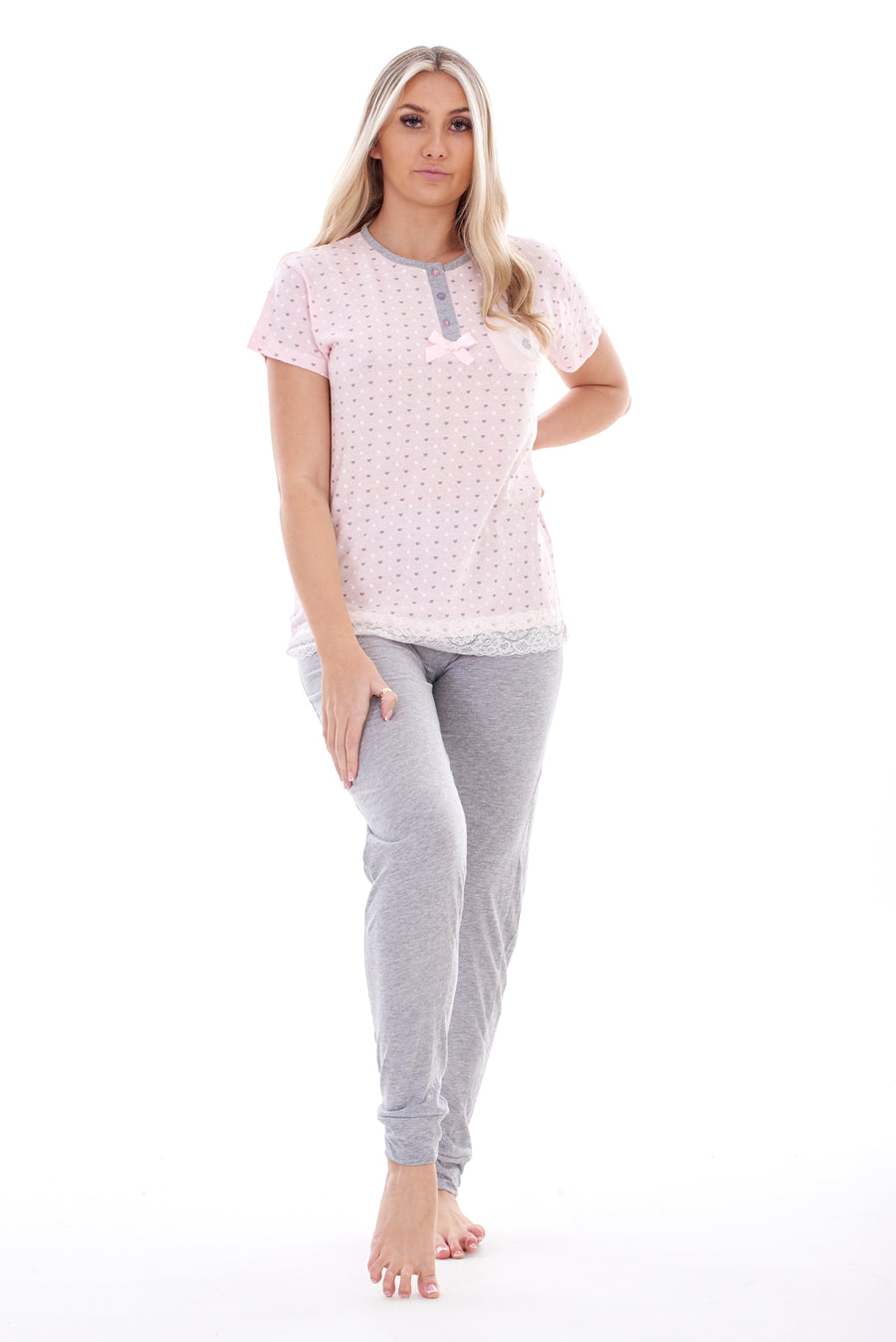 Ladies Plain 3 Piece Pyjama Set