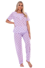 Ladies Short Sleeve Floral Short Sleeve PJ Set