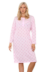 Women Plus Size Nightwear Floral Print Long Sleeve Nighties