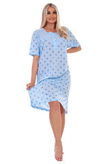 Ladies Plus Size Floral Nightie Short Sleeve