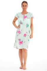 Floral Print Chemise with Cap Sleeve