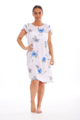 Floral Print Chemise with Cap Sleeve