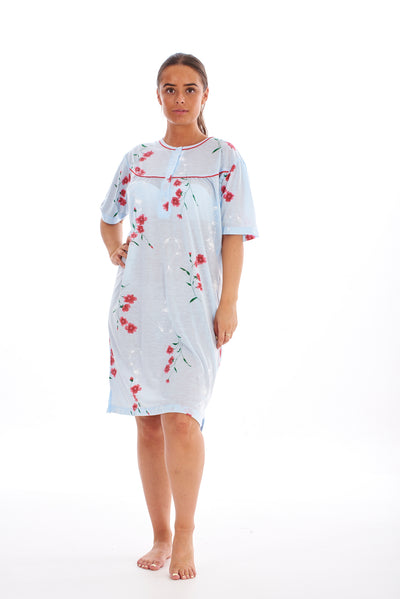 T Shirt Nightdress Floral 100% Cotton
