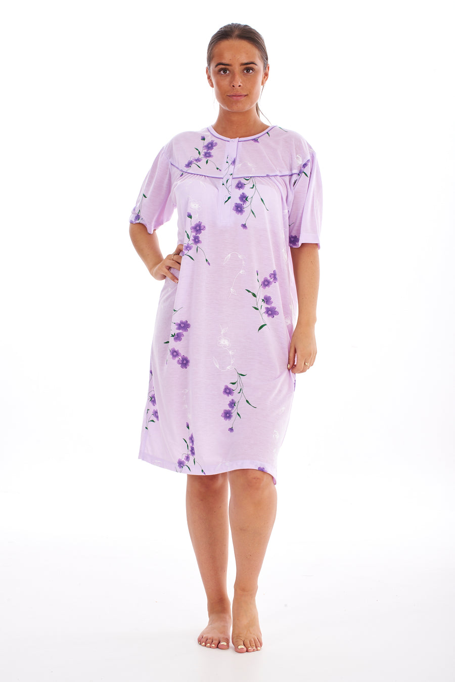 T Shirt Nightdress Floral 100% Cotton