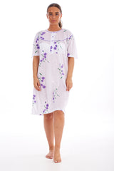 T Shirt Nightdress Floral 100% Cotton