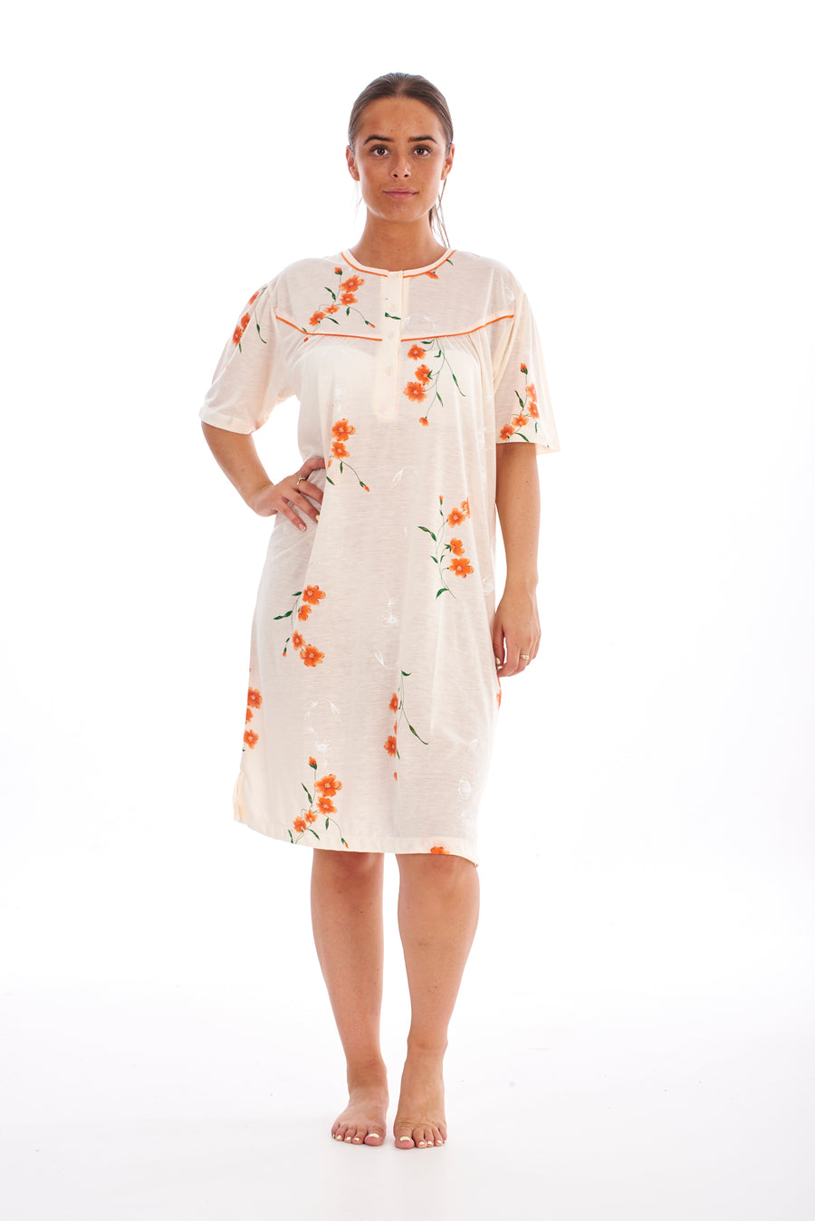 T Shirt Nightdress Floral 100% Cotton
